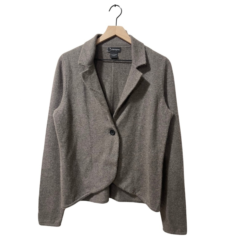 C by Bloomingdale’s 2-Ply Cashmere Taupe Single Button Cardigan Size Large